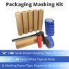 Idl Packaging Set of Hand-Masker Device, , 12in x 60 yd Masking Paper and, 1.5in x 60 yd Painters Tape, 6PK TH-120-12-6-B